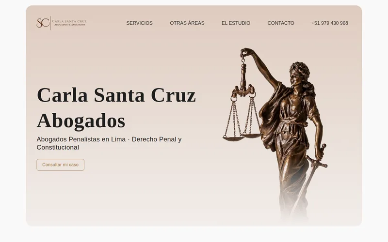 Página de inicio de Carla Santa Cruz Abogados