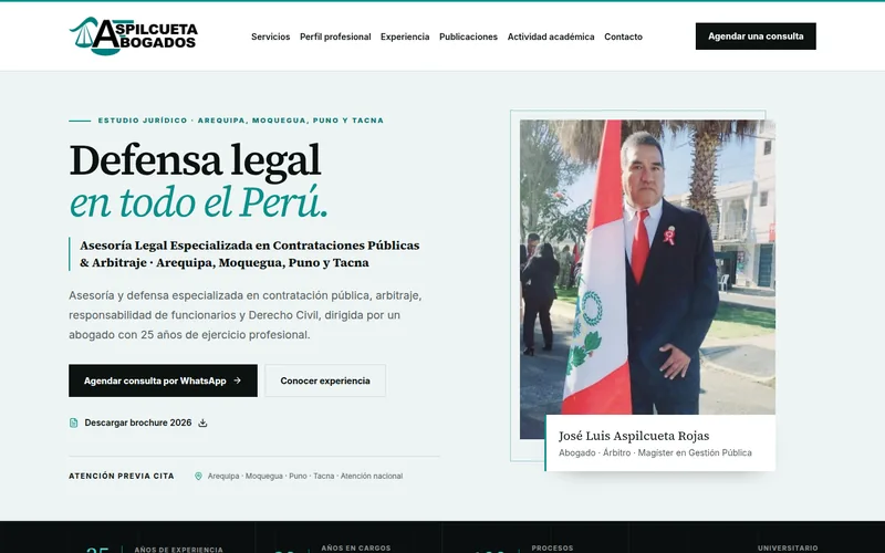Página de inicio de Aspilcueta Abogados