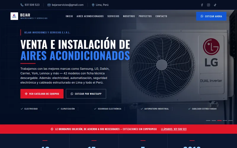 Página de inicio de Bejar Servicios